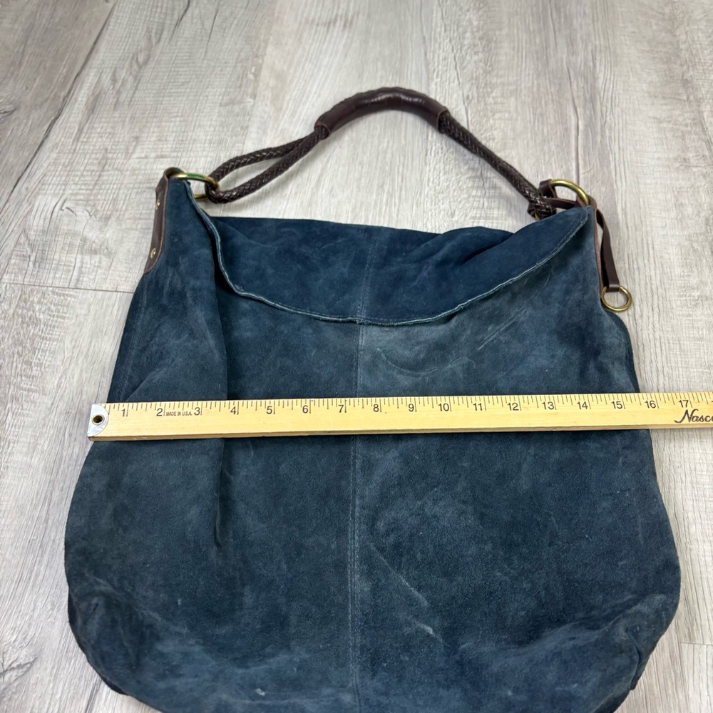 Henri Lou Suede Hobo Bag Navy - Picture 2 of 7